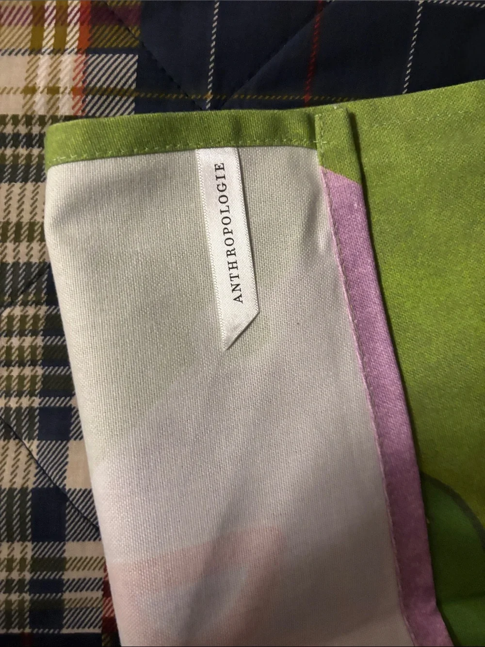 🍸🍸Anthropologie Green & Purple 'Soup of the Day' dish towel